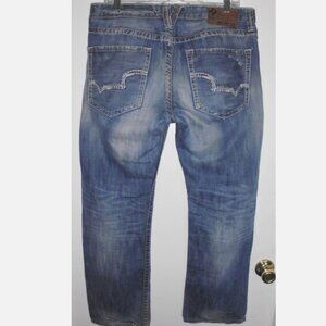 Big Star Sz 32 Distressed Pioneer Bootcut Jeans Blue Denim Y2K Vintage Revival